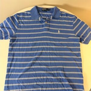 Ralph Lauren Blue Polo with White Stripes